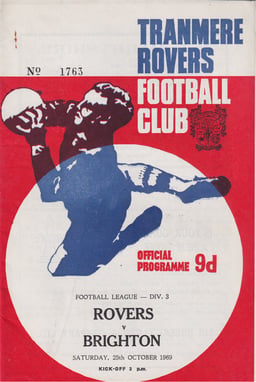 Tranmere Rovers v Brighton & Hove Albion Match Programme 1969-10-25